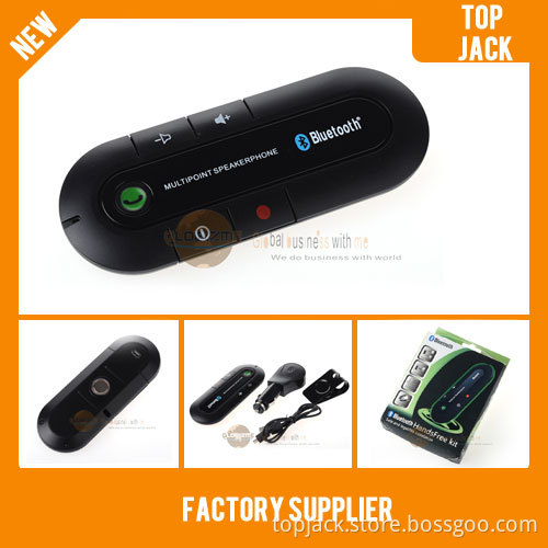 Universal Dual-Standby Multi-Point Car Bluetooth V3.0 Handsfree Speakerphone - Black + Silver